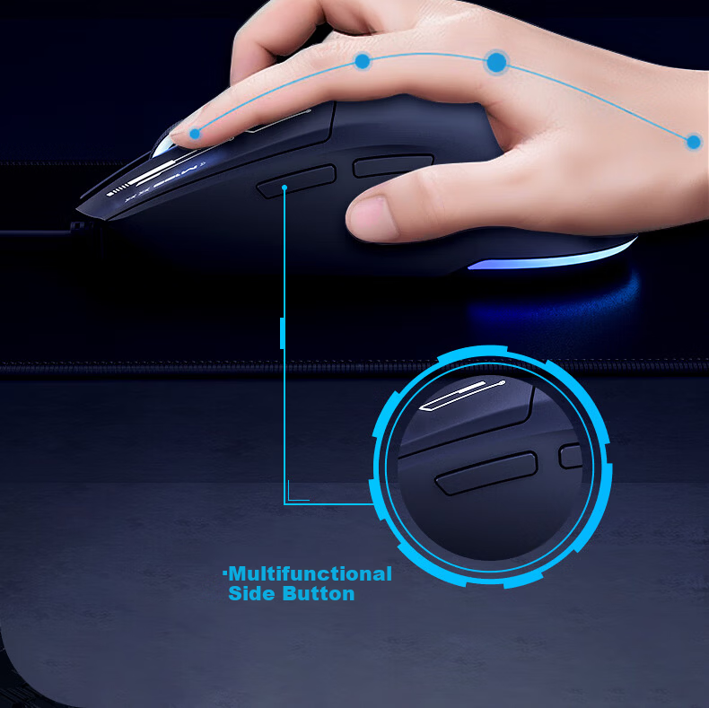 HP M100 Wired Gaming Mouse USB Four-Level DPI Adjustable Mouse for Home Office Gaming PUBG LOL RGB Silent Click Unisex Desktop Computer Mouse Milk Tea Color 8