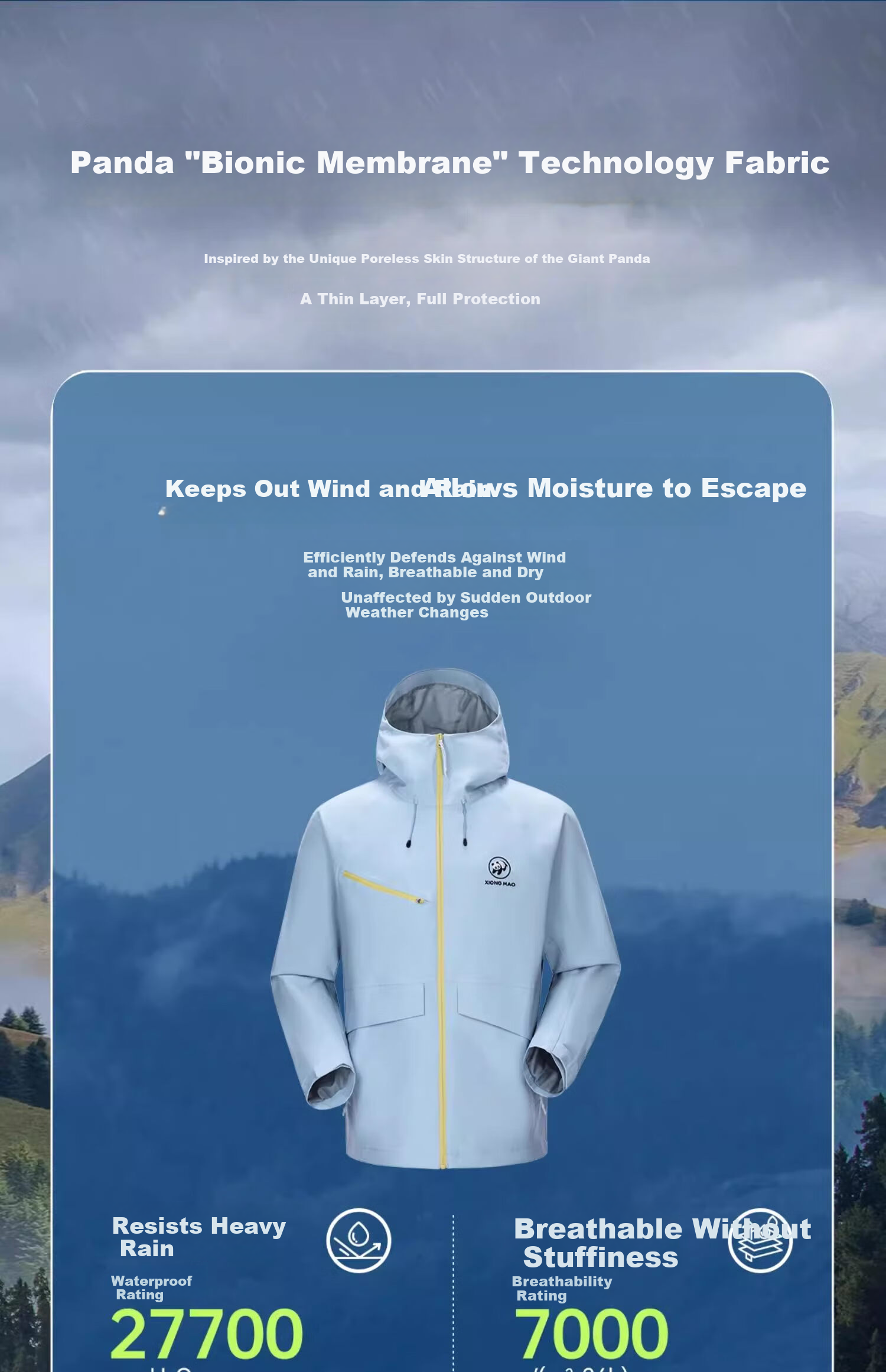 CAMEL Panda Single-Layer Windproof Waterproof Outdoor Mountaineering Jacket Unisex Colorblock A35BA31140 M 3