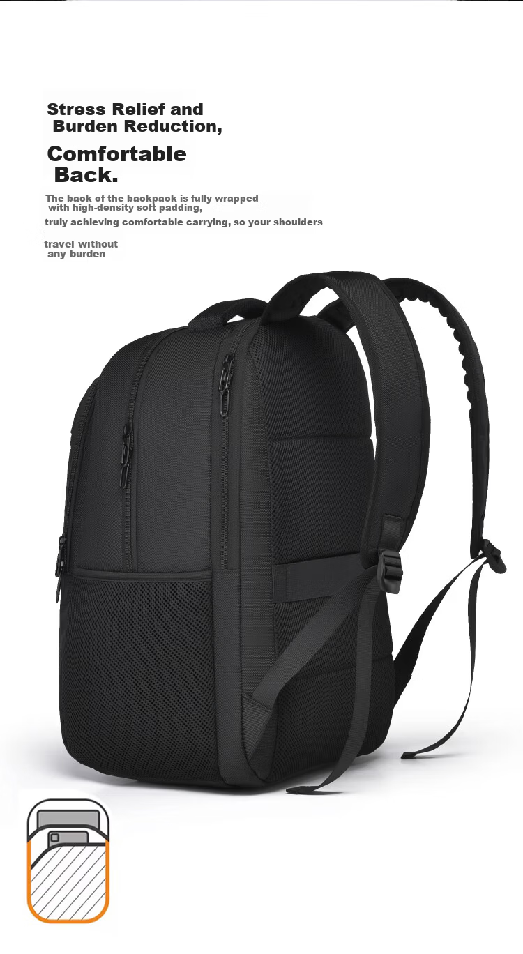 BRINCH Laptop Backpack Men's 17.3 Inch Shockproof Business Travel High Capacity Notebook Bag 7