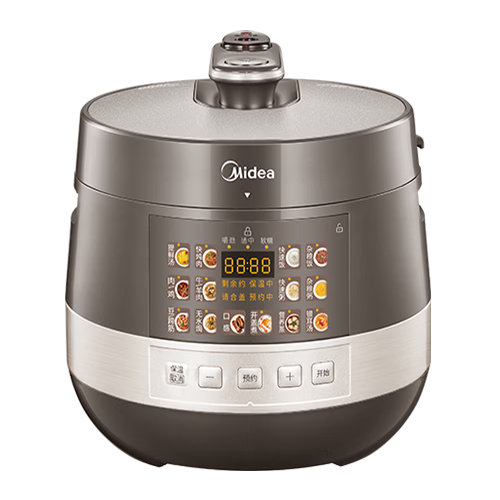 Midea Titanium 0-Fluoride Celadon Electric Pressure Cooker, Low Salt, Freshness Enhancer, 70kPa High Pressure, 1000W High Power, Non-Coated Multifunctional Integrated Rice Cooker E5860G