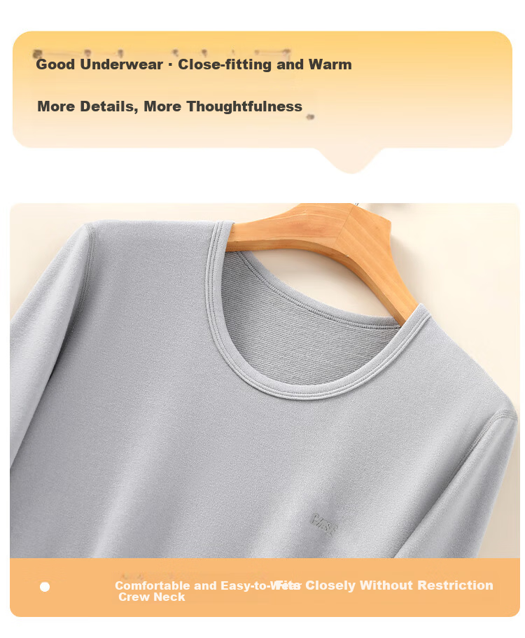 Langsha Youth Thermal Underwear Wool and German Velvet Heating Autumn Winter Fleece Thickened Set for High School Boys 5