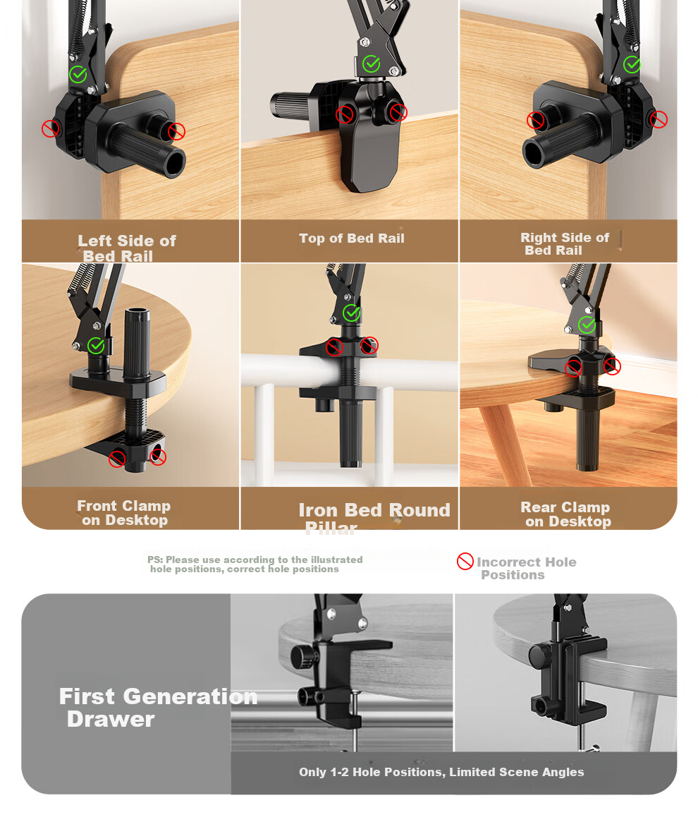 Xiaotian Tablet Stand Bedside Lazy Phone Holder Desktop Cantilever iPad Stand Dorm Bed Lying Drama Watching Tool Live Streaming Multi-Functional Stand Switch Universal Clip 18