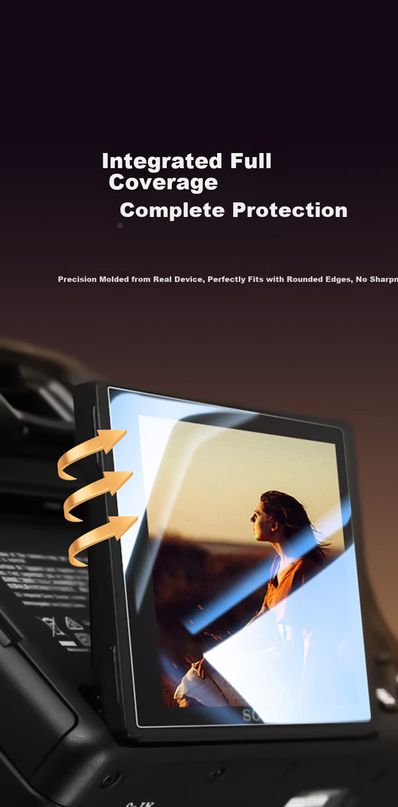 Pisen Tempered Glass Screen Protector for Sony A7M3 Camera, Anti-Scratch and Anti-Bump, High-Definition Screen Film, Mirrorless Camera Accessories, 2-Pack 5