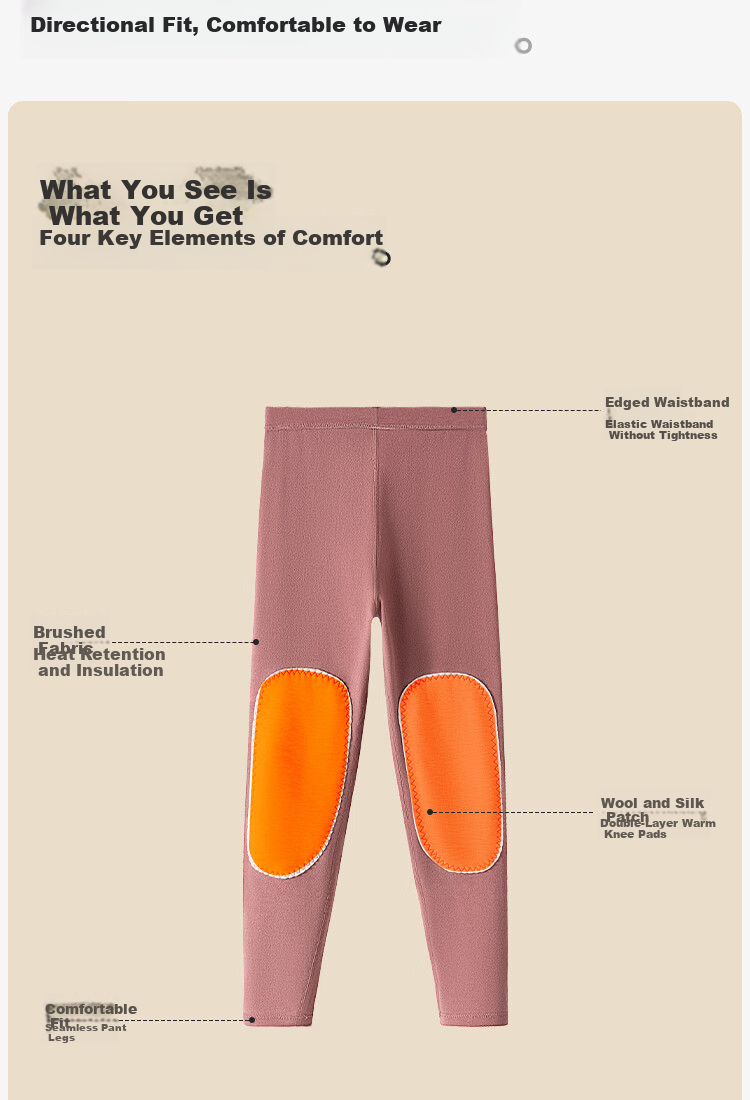 Urban Beauty [Down Silk Protein] Women's Winter Thermal Pants Wool Pants Knee Patch Fleece Lined Plus Size Cold Resistant Long Johns 9