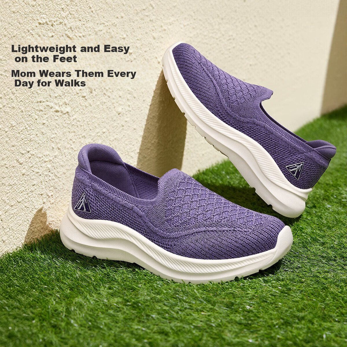 Zulijian Elderly Shoes Spring New Casual Soft Sole Walking Shoes Lightweight Mom Shoes 26116043J Iris Purple Size 35