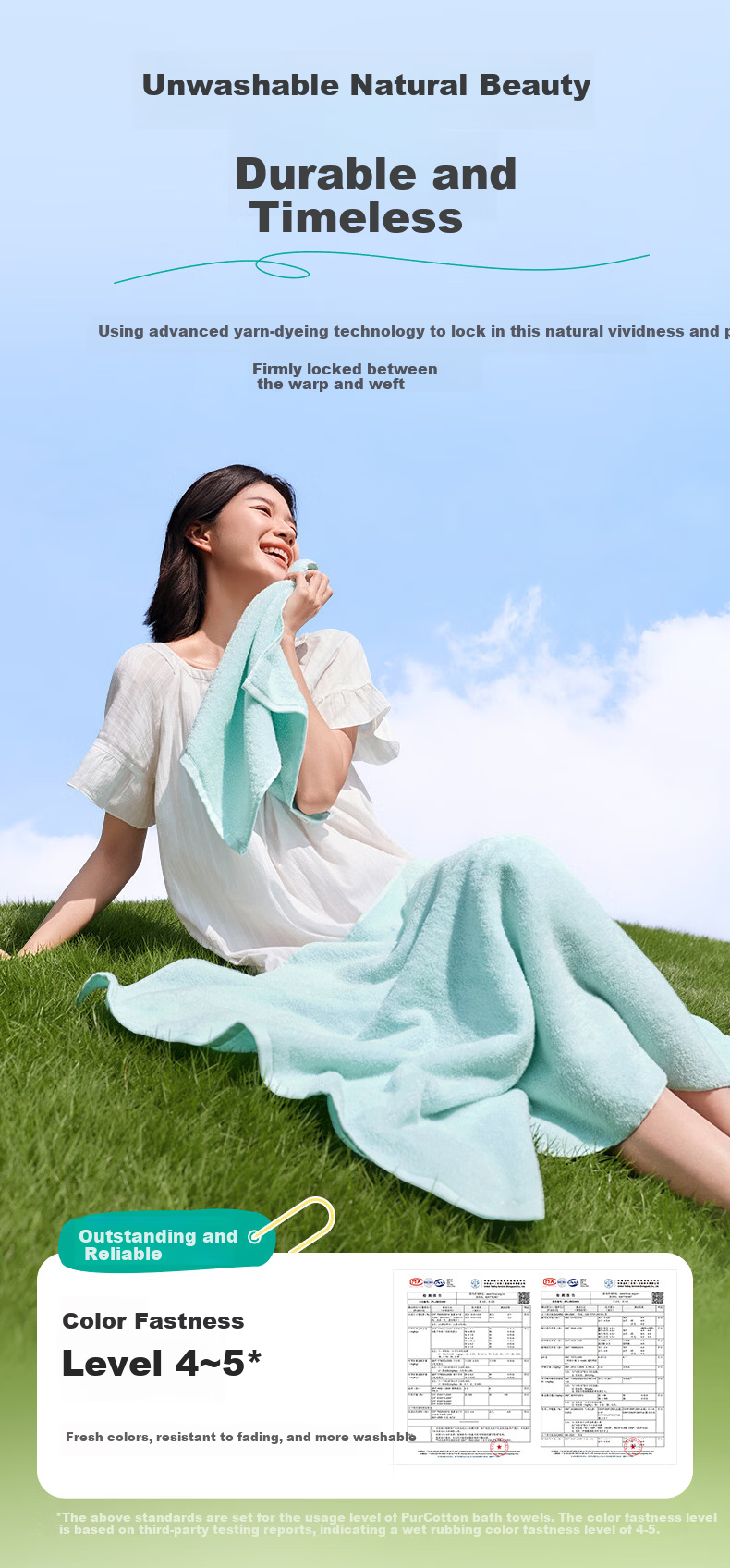 PurCotton Bath Towel 100% Cotton Antibacterial Extra Large Thick Absorbent No Shedding Bath Sheet Sakura Pink 70x140cm 10