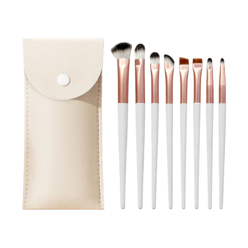 Morning Glow 8-Piece Eyeshadow Brush Set Beginner Eyeliner Smudge Detail Eye Makeup Brushes Recommended for Newbies