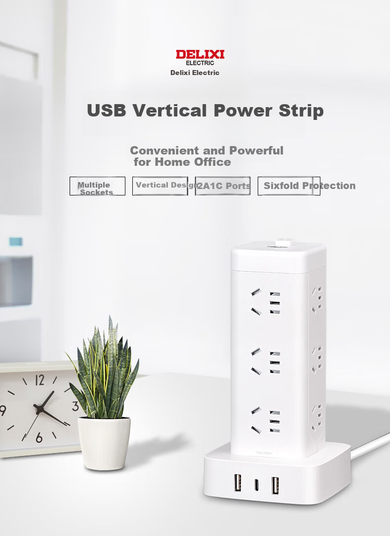 Delixi Electric Socket Power Converter Wireless Multi-Functional One-to-Two CDK602 1