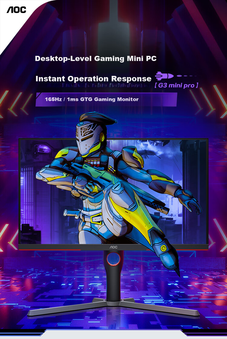 AOC 24.5-Inch 420Hz FastIPS LCD, 1ms Response Time, HDR400, Hardware Low Blue Light, Gaming And E-Sports Computer Monitor, Zeus Shield 25G 4K 1