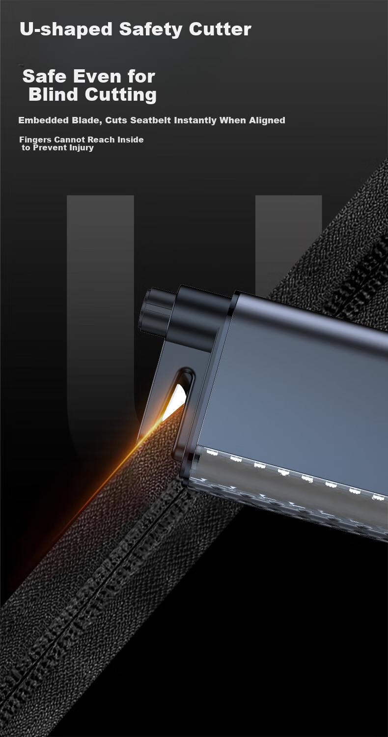 Huangchi Multifunctional Gun-Style Safety Hammer with Alarm, Lighting, and Cutting - Car Window Breaker Emergency Escape Tool 4