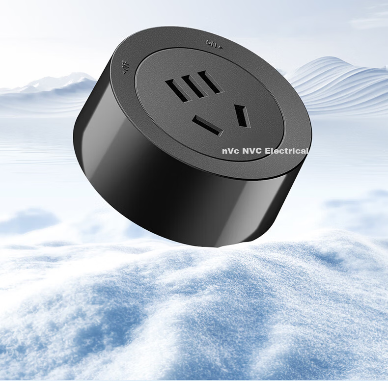 NVC Lighting Track Socket Surface Mounted No-Drill Wall-Mounted Movable Wall Rail Socket 80cm + Four Five-Hole Outlets Black 25