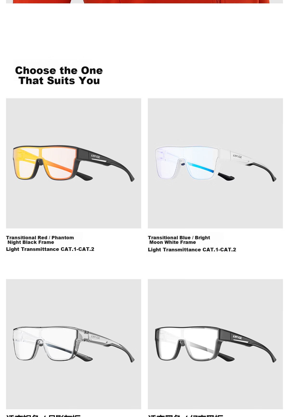 KAPVOE Cycling Glasses, Myopia Over- Glasses, Day And Night Use, UV Protection, Windproof, Dustproof, Large Frame, Photochromic Goggles 15