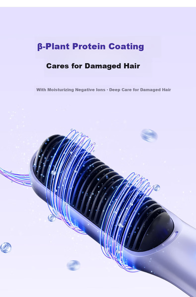 KONKA Ionic Hair Straightening Brush Fast Heating Dual-Use Straight and Curl Volumizing Styling Comb High Crown Dormitory 2-Minute Magic Gift for Girlfriend 13