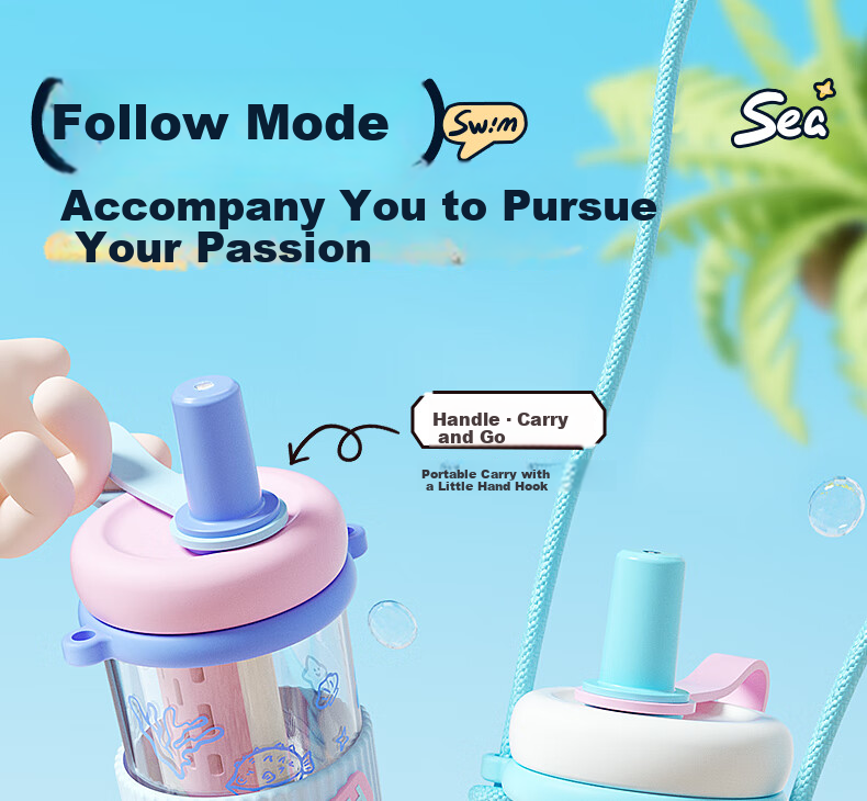 BABLOV Kids Insulated Water Bottle Student Crossbody Dustproof Spray Straw Stainless Steel Large Capacity Tea Compartment Temperature Lock Cup 13