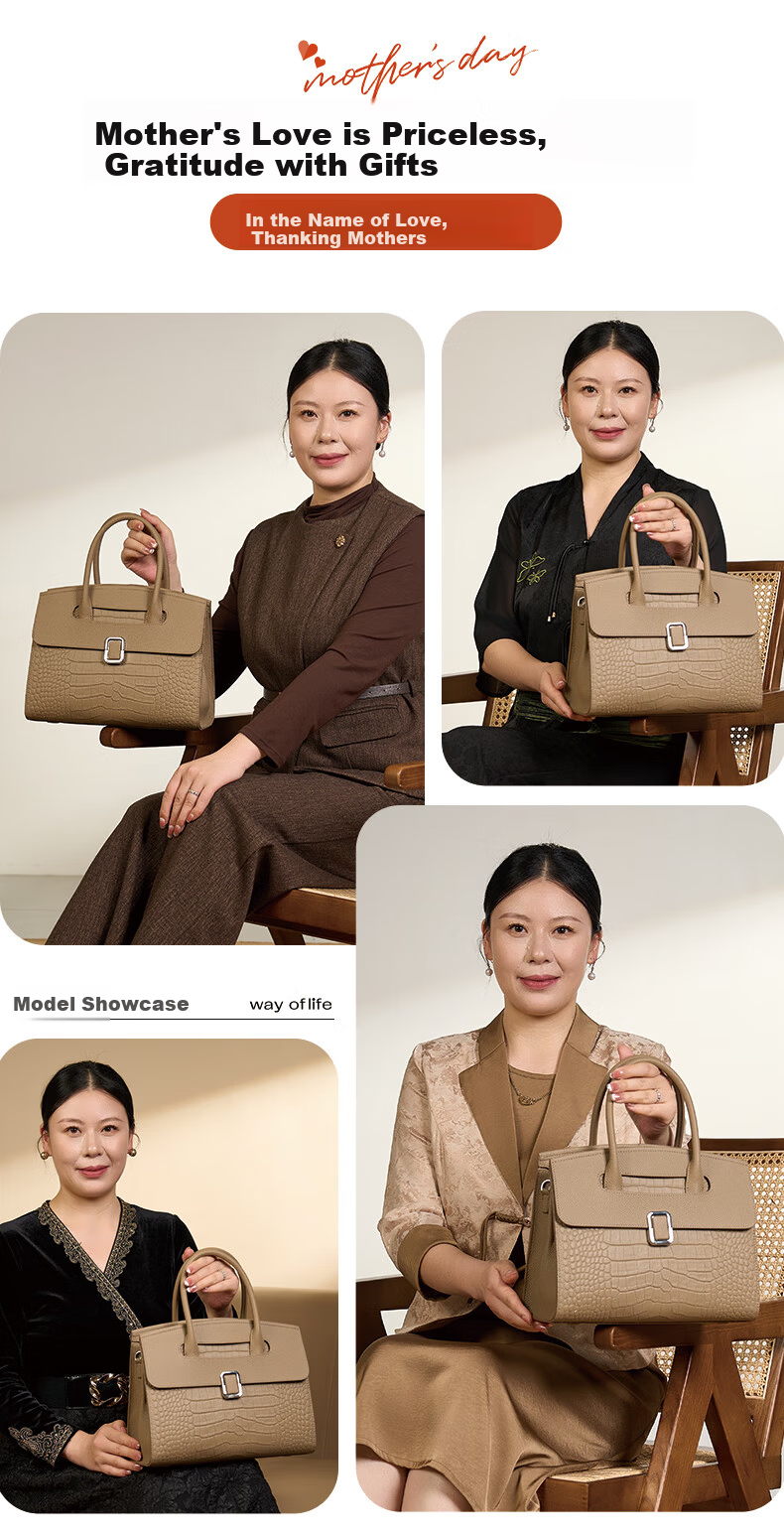 Zhur Women's Bag 2026 New Cowhide Handbag Fashion Large Capacity Ladies Bag 520 Gift for Wife 1