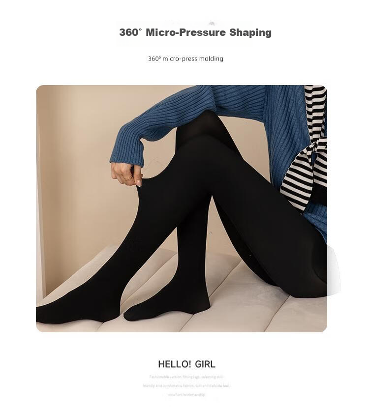 Avandi Pressure Socks 2-Pack Mild Compression Leg Shaping Calf Black Tights Spring 50g 15