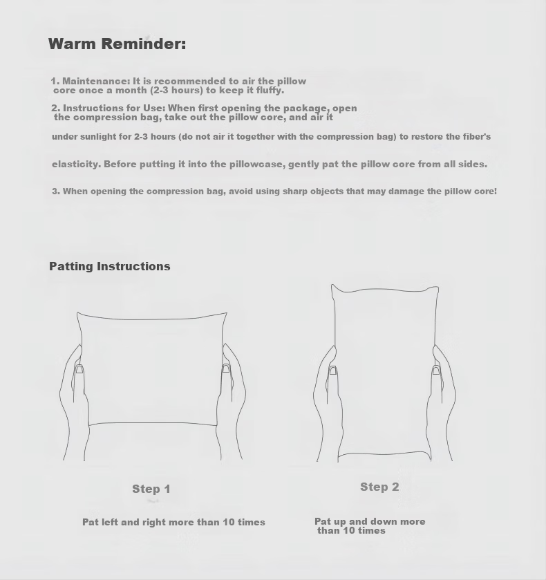 Grace Pure Cotton Pillow Core Adult Neck Support Sleep Pillow Home Dorm Pillow Medium Size 10