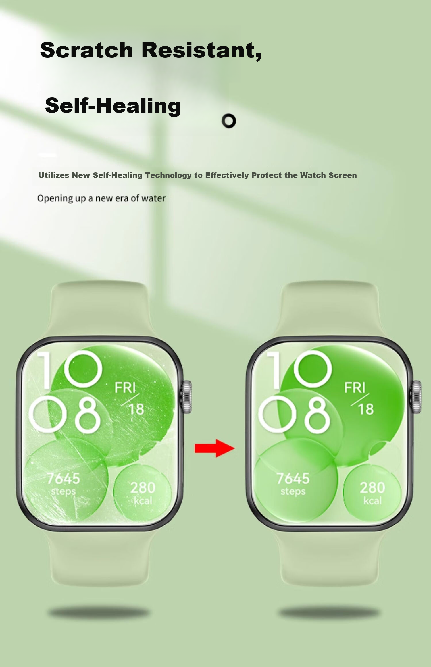 Smorss [2-Pack AR Anti-Reflection Instant Application Screen Protector] Compatible with Huawei Watch Fit 4 Pro Tempered Glass Film, Anti-Glare Full Coverage Protective Film 10