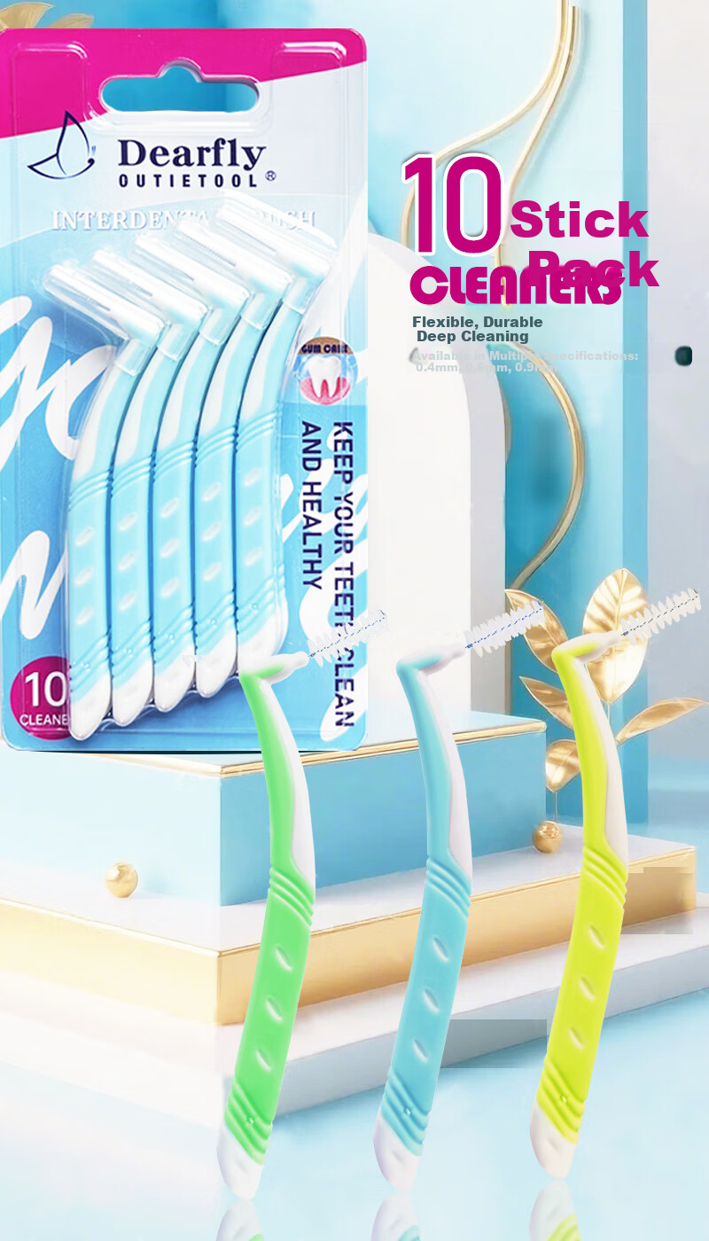 Dearfly Orthodontic L-Shaped Interdental Brushes Soft Bristle 0.6mm (10 Pack) 9