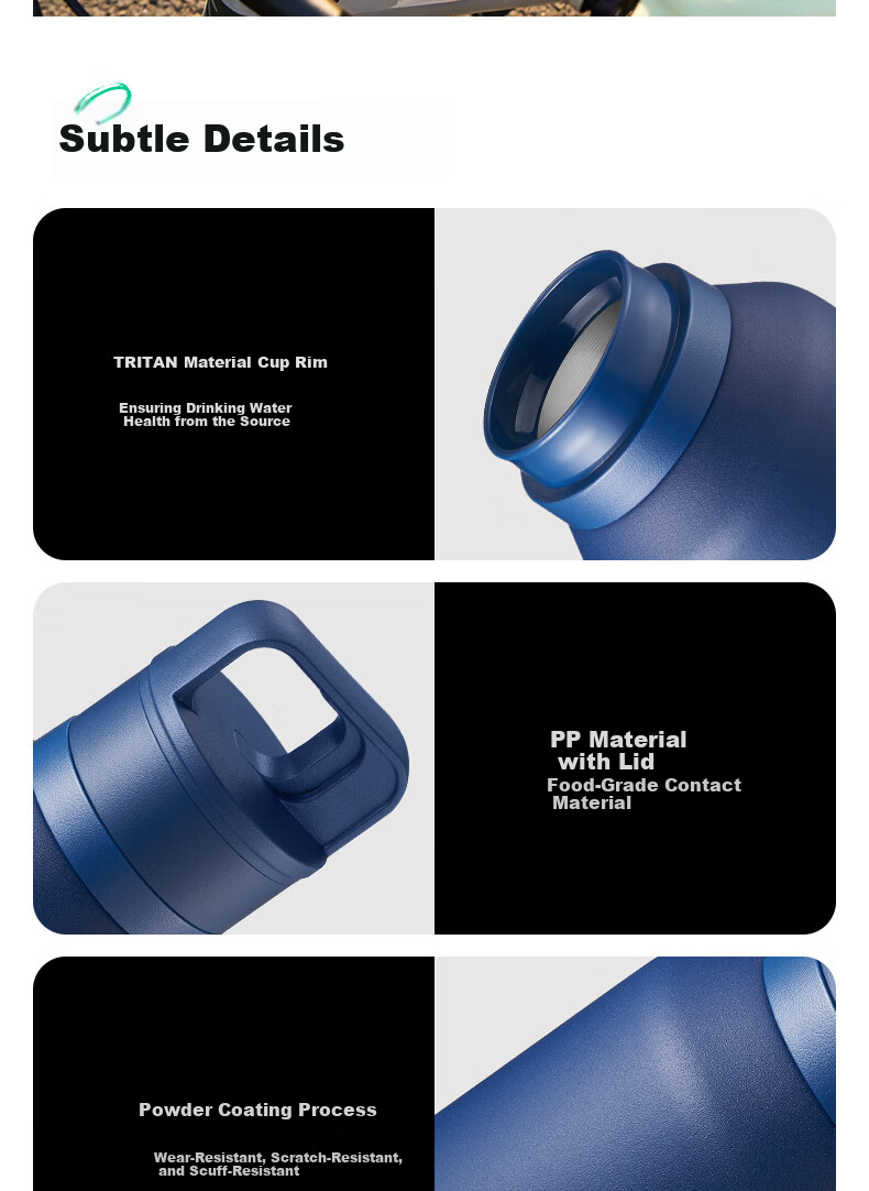 Skechers Qingyu Flash Insulated Water Bottle Student Portable Large Capacity Car Outdoor Deep Blue Summit 550mL 16