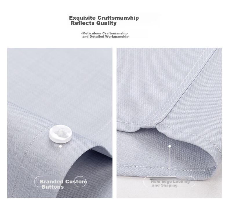 Shanshan [Copper Ammonia Wrinkle-Free] Men's Short Sleeve Summer Casual Business Stretch Cool Shirt Light Gray 40 5