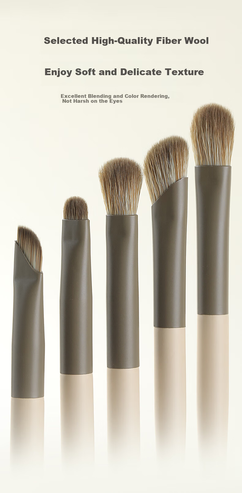 MSQ 5-Piece Pocket Eyeshadow Brush Set with Portable Storage Case Soft Blending Nose Contour Eyeliner Makeup Brushes 7