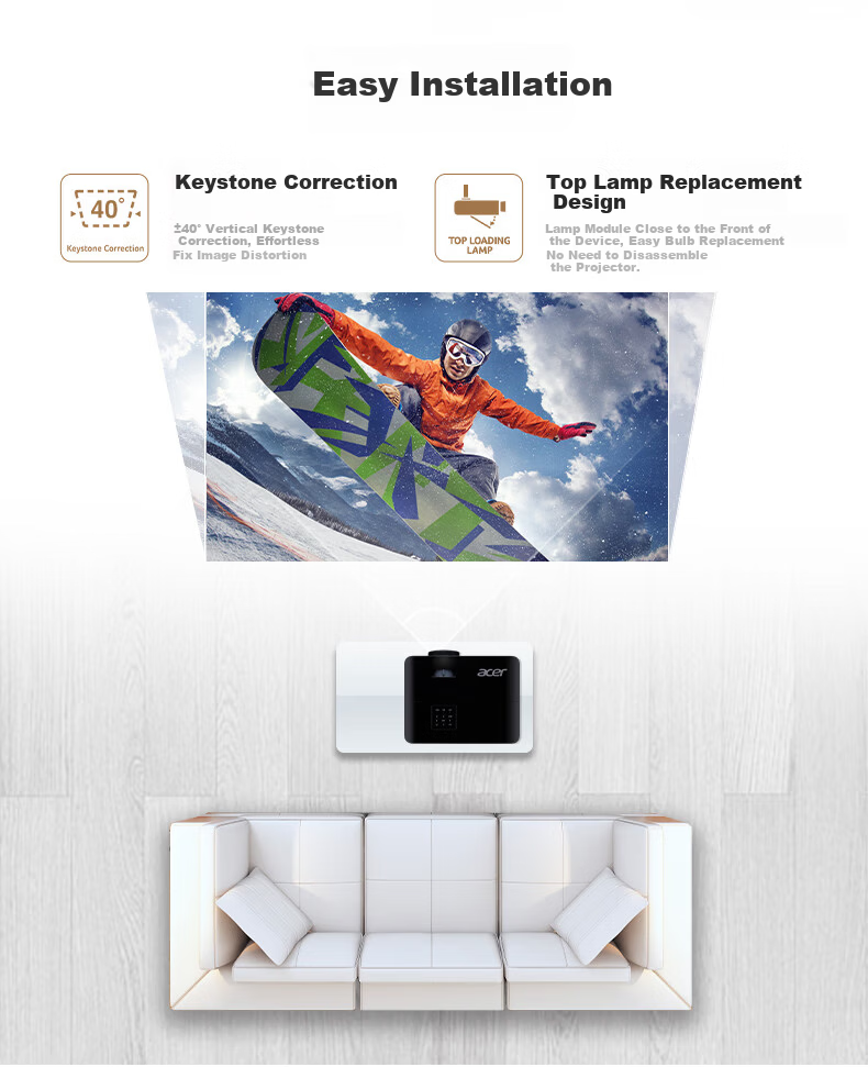 Acer D656F Projector 1080P 4000 Lumens 0.65" DMD Daylight Projection High Contrast Office Meeting Teaching Training 10