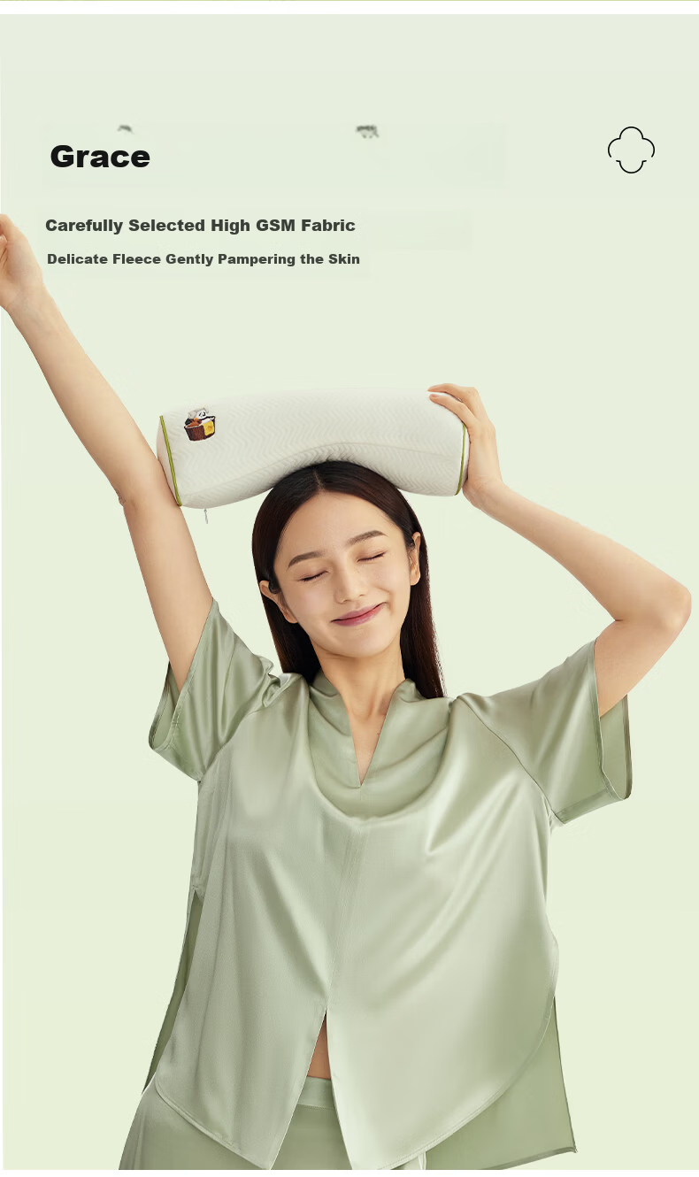 Grace Comfortable Panda Neck Support Pillow Adult Skin-Friendly Breathable Buckwheat Husk Herbal Firm Pillow Core 8
