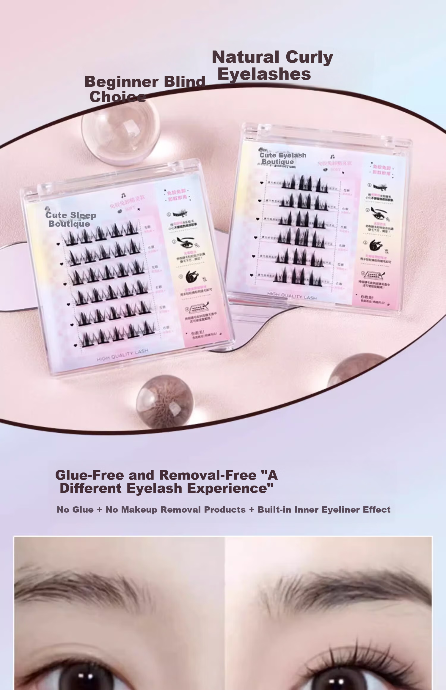 Mengjie Shangpin Cat Paw False Eyelashes Natural Realistic Glue-Free Eyelashes for Women 2