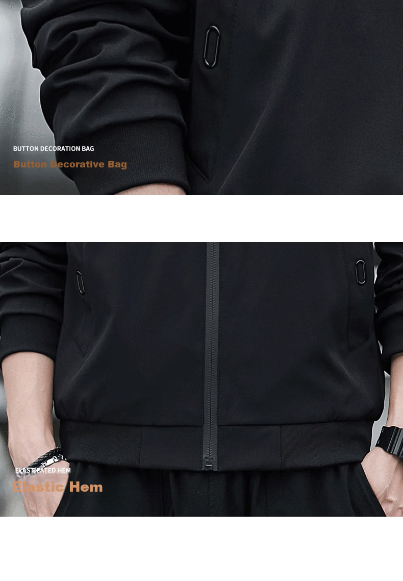 Jeanswest Outdoor Sports Jacket Men Spring Autumn Coat Trendy Stand Collar Loose Breathable Baseball Jacket Dark Blue 3XL 16