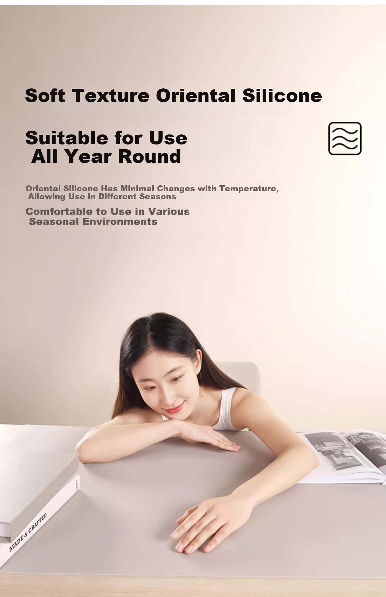 Resen Light Gray 60*40 Desk Pad, Student Eye Protection, Study Writing Office Computer Desk Mat, Anti-Stain Dining Table Pad, Furniture Cabinet Silicone Protective Mat, Children's Desk Pad, Special Tablecloth 14