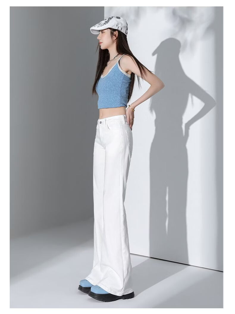 Jeanswest Women's 2026 High-Waist Retro Loose Slim Fit Light Blue Flared Jeans S 20