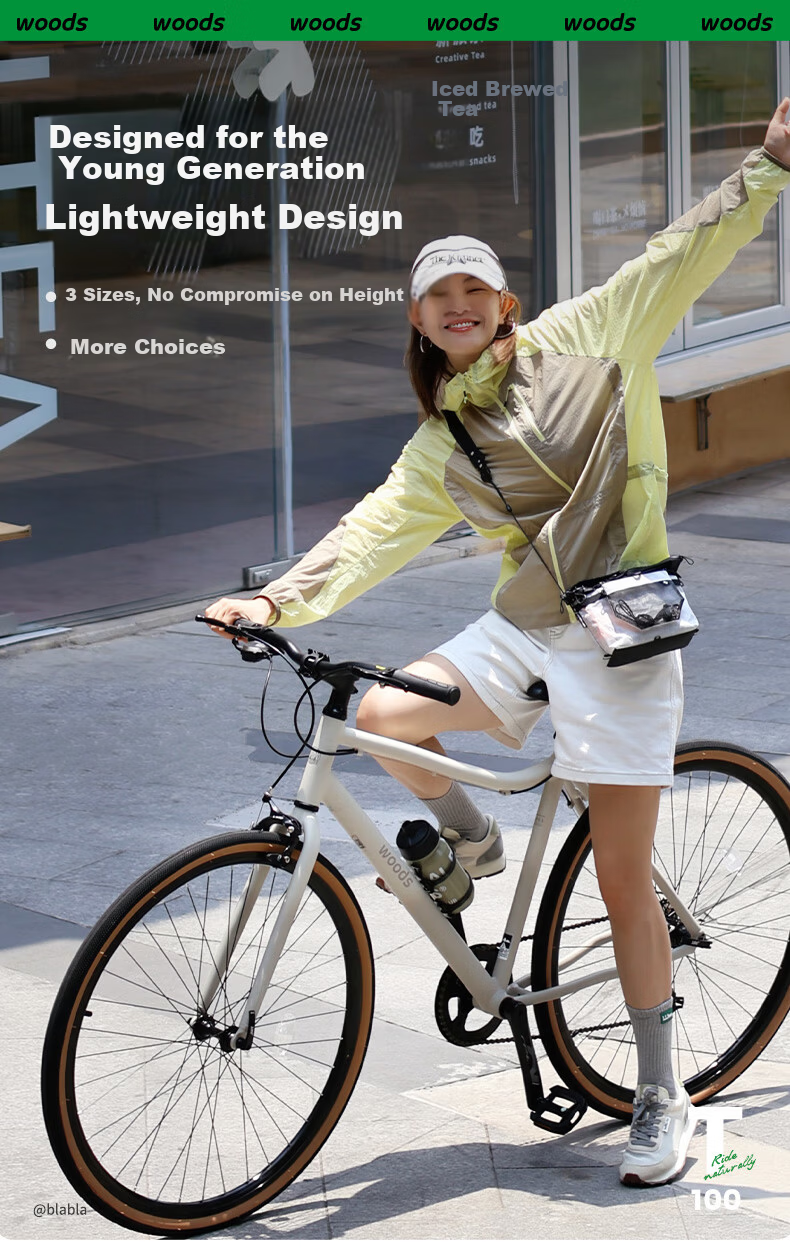 Xiaosenlin Woods T100 Aluminum Alloy Commuter 24-inch Gear Lightweight Vintage Bicycle Unisex 3