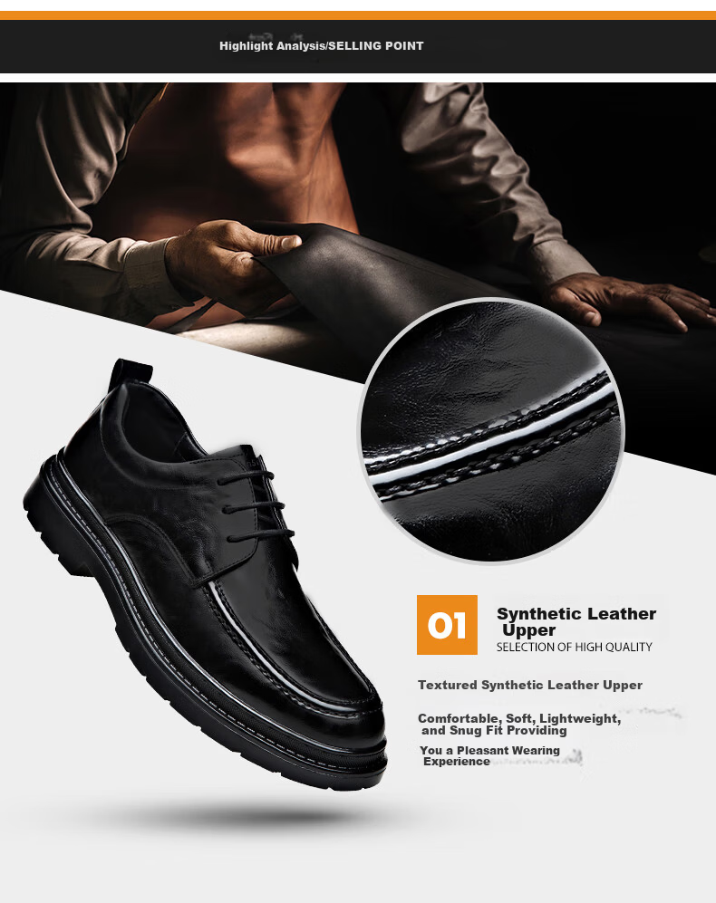 MULINSEN Men's Business Formal Leather Shoes Thick Sole Youth Lace-up Casual Shoes R22033 10