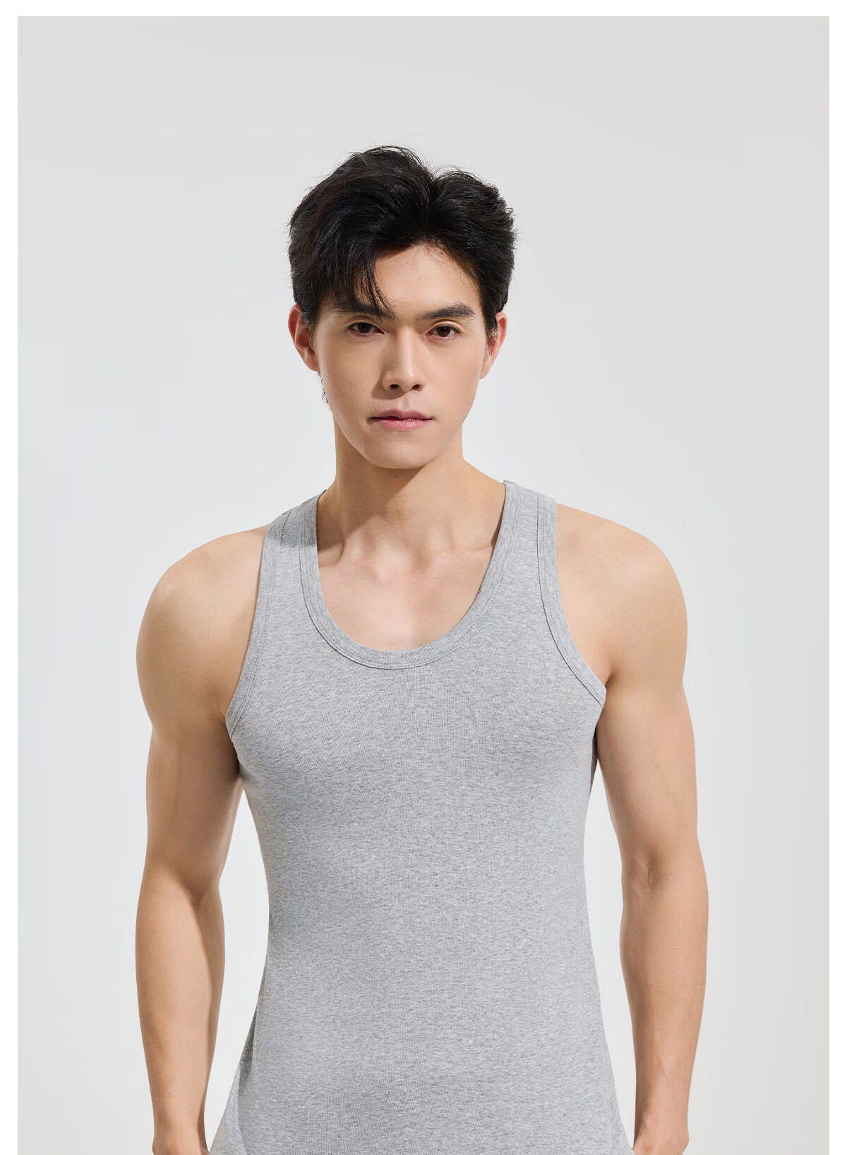 Yiershuang [Cooling Mint] Men's 100% Cotton 10A Antibacterial Sweat-Absorbing Sleeveless T-Shirt Sports High Elastic Base Layer Vest 19