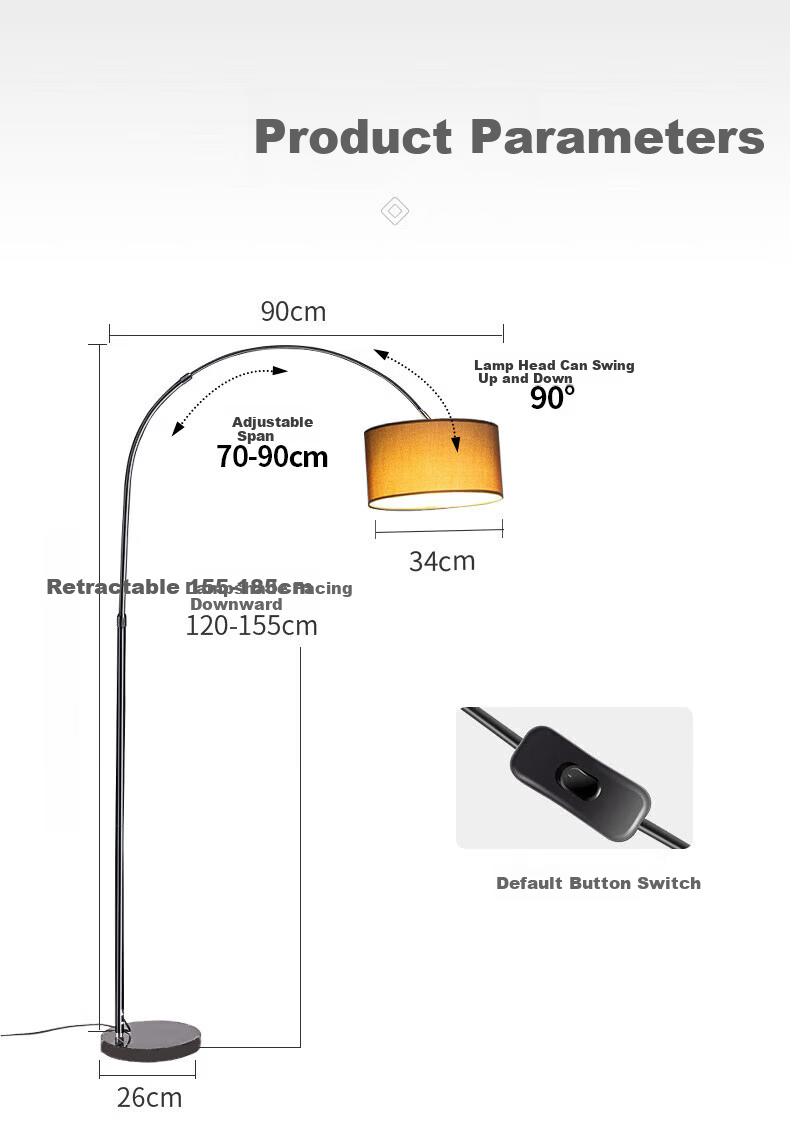 ONEFIRE Floor Lamp Living Room Fishing Lamp Standing Table Lamp Minimalist High-End Study Reading Lamp Retro Vintage Style 14