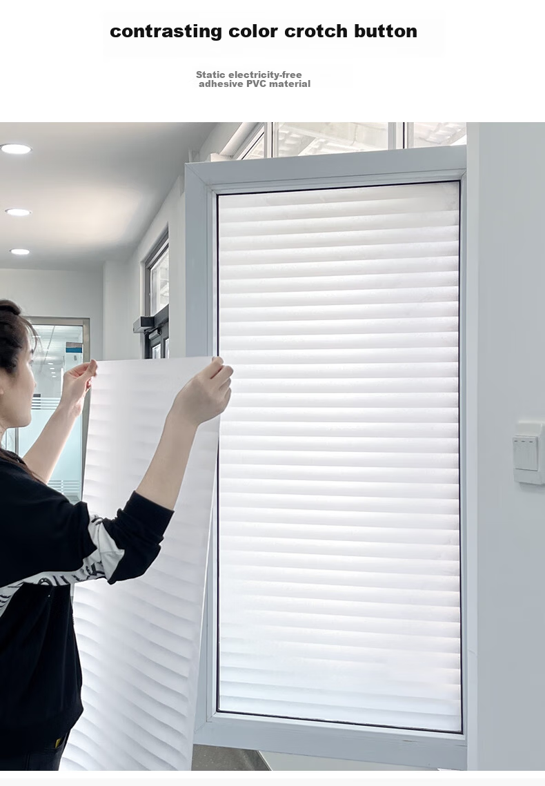 Xinuo Faux Venetian Blinds Glass Sticker Privacy Window Film for Bathroom and Bedroom Anti-Peeping Static Cling 60x300cm 7