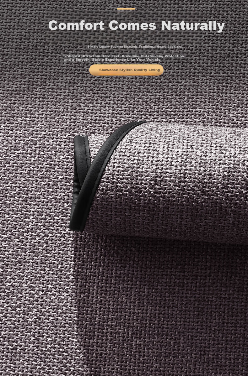 Jiabalan Car Seat Cushion Linen Semi-Enclosed Four-Season Universal Ventilated Breathable Comfortable Seat Cover Cushion 13