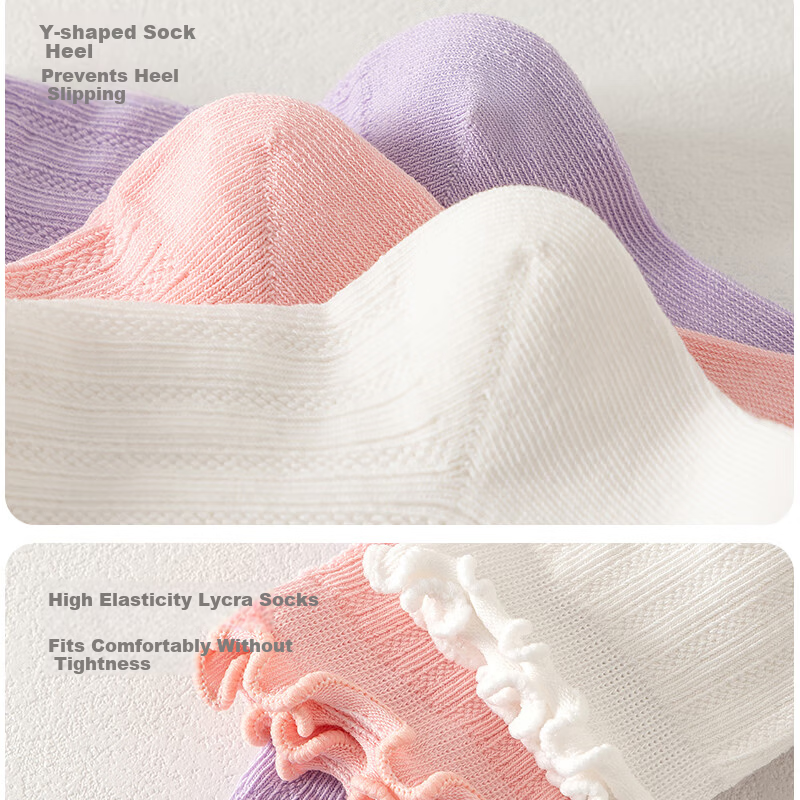 Cotton Lace Children's Socks Baby Kids Odor-Resistant Breathable Sweat-Absorbing Socks 17