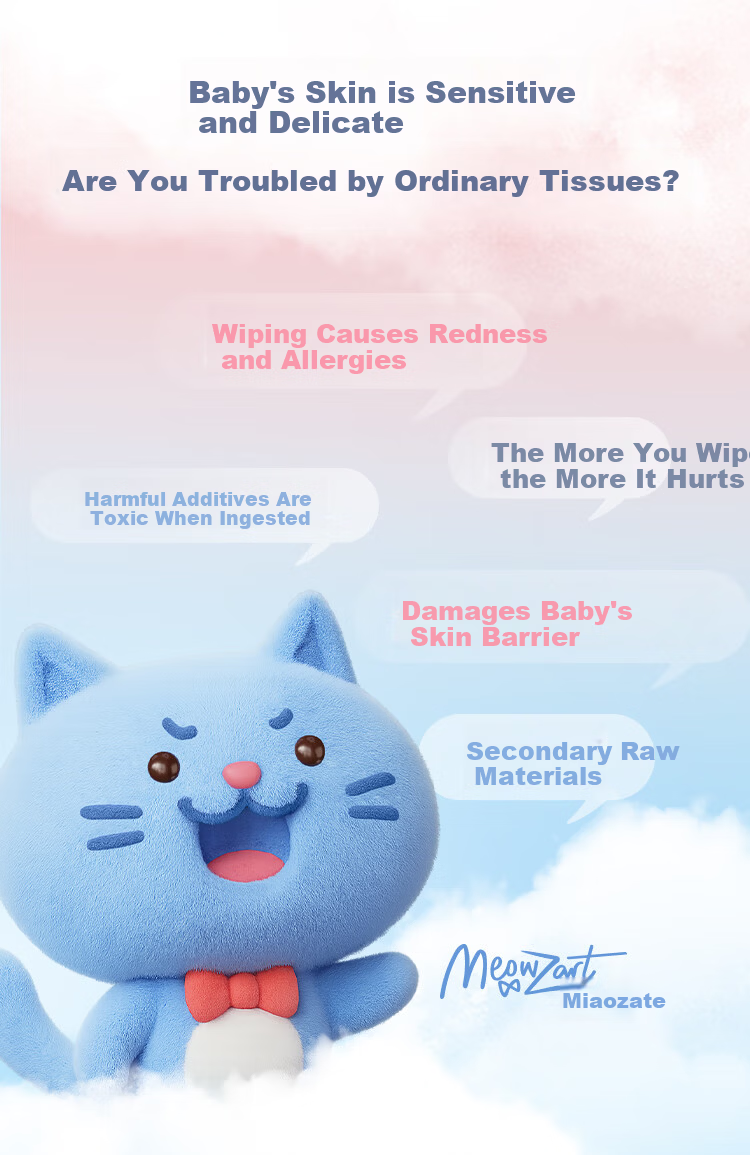 Yichu Baby Soft Tissues, 5-Ply Extra Large And Thick, 72 Sheets Per Pack, 4 Packs, Moisturizing Cream Paper, Gentle on Skin, Xiao Xiaomiao Zate 3