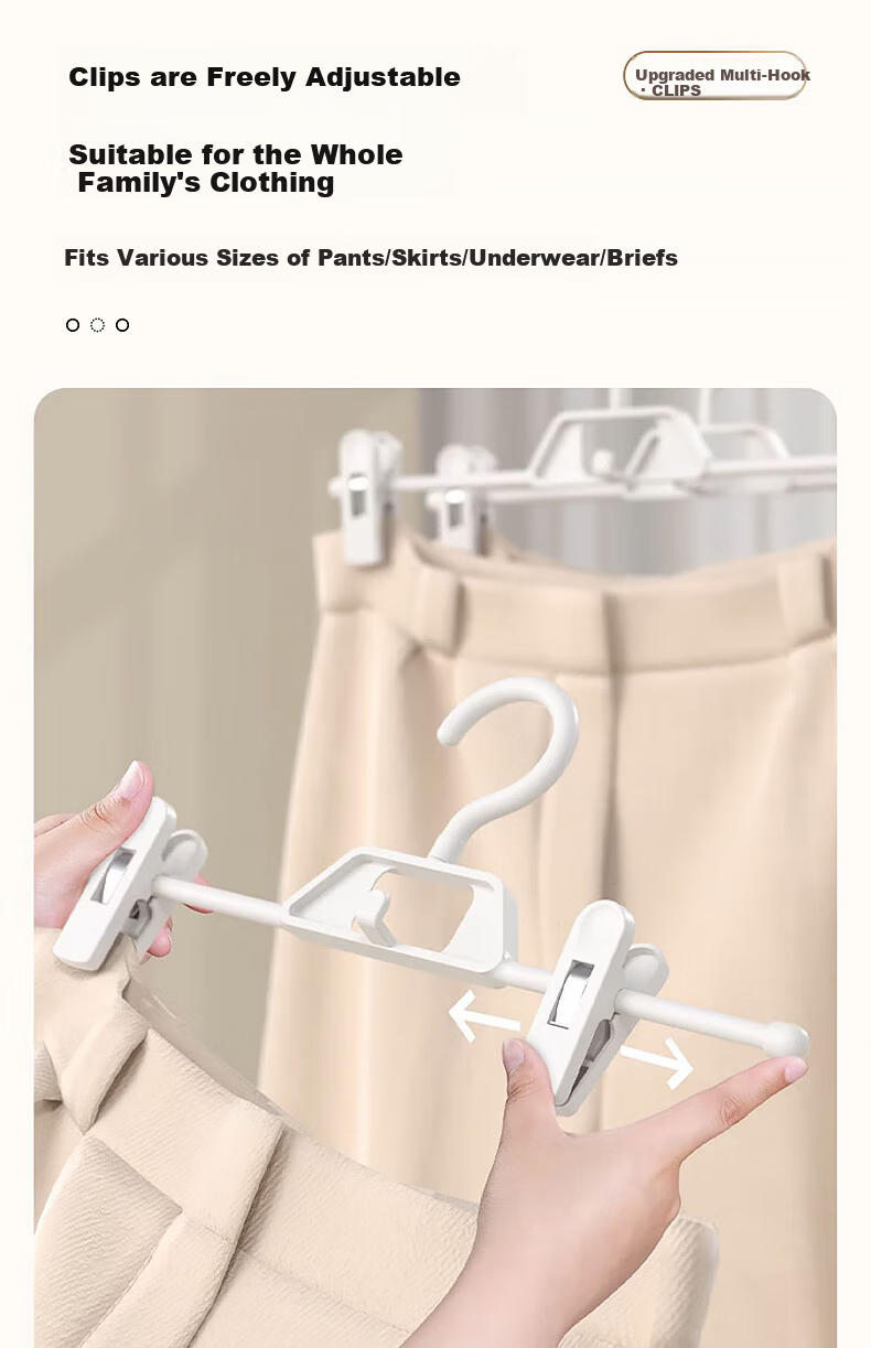 FK Stainless Steel Pants Hanger, Non-Slip Trouser Clips, Extendable Coat Hanger, Seamless Pants Clips, Storage Organizer, Pack of 10 6