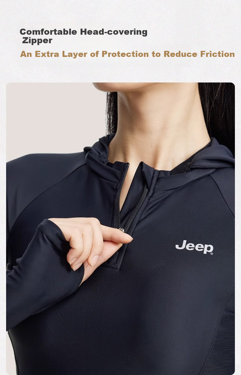 JEEP Swimwear Wading Suit Lightweight Breathable UV Protection Sun Protection Spring Summer Outdoor Creek Hiking Water Play Set Black XL 2