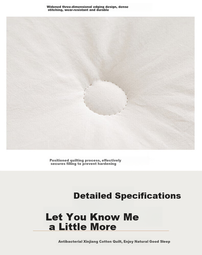 MUJI A-Grade 100% Xinjiang Cotton Quilt Single Student Dormitory Winter Thickened Cotton Quilt Core 6 Jin 150*200cm 13