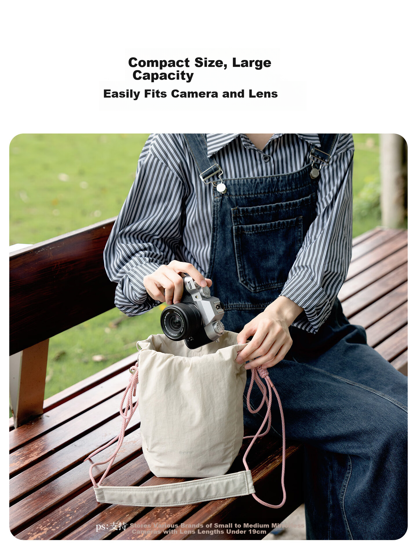 Llano S8 Cloud Sensor Camera Bag Multifunction Drawstring Shoulder Chest Bag Photography Crossbody Casual Travel Universal for Fuji Sony Canon Ricoh Instax Mirrorless Accessories 9