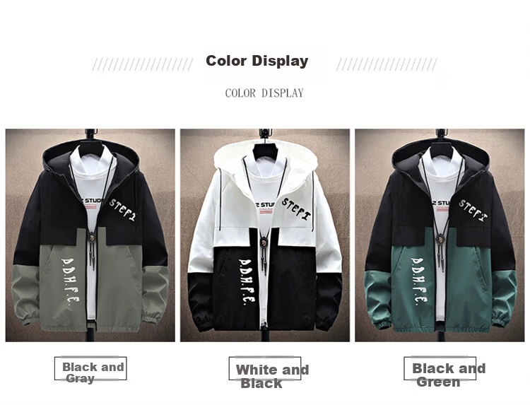 TUCANO Men's Spring Autumn Workwear Jacket Korean Style Casual Loose Fit Stylish Versatile Men's Coat Black Green 3XL 2