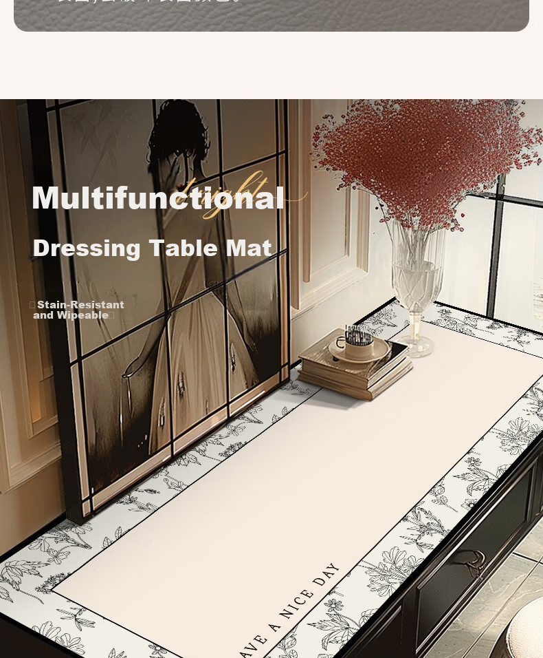 Fengliang Table Mat, TV Cabinet Protector Pad, Desktop Mat, Shoe Cabinet Countertop Pad, Waterproof, Oil-Resistant, Washable, Customizable, 30*100 9