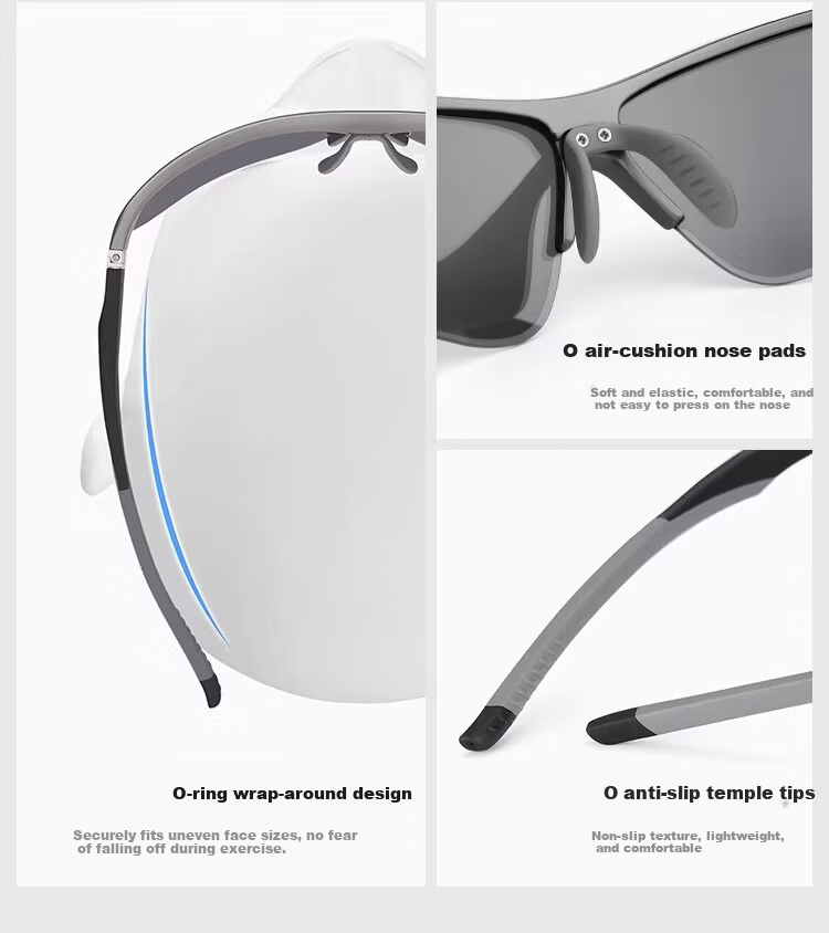 Boshide Cycling Glasses Mountain Climbing Sunglasses Protective Ski Goggles Outdoor Windproof UV Protection Gunmetal Frame White Silver Lens 25