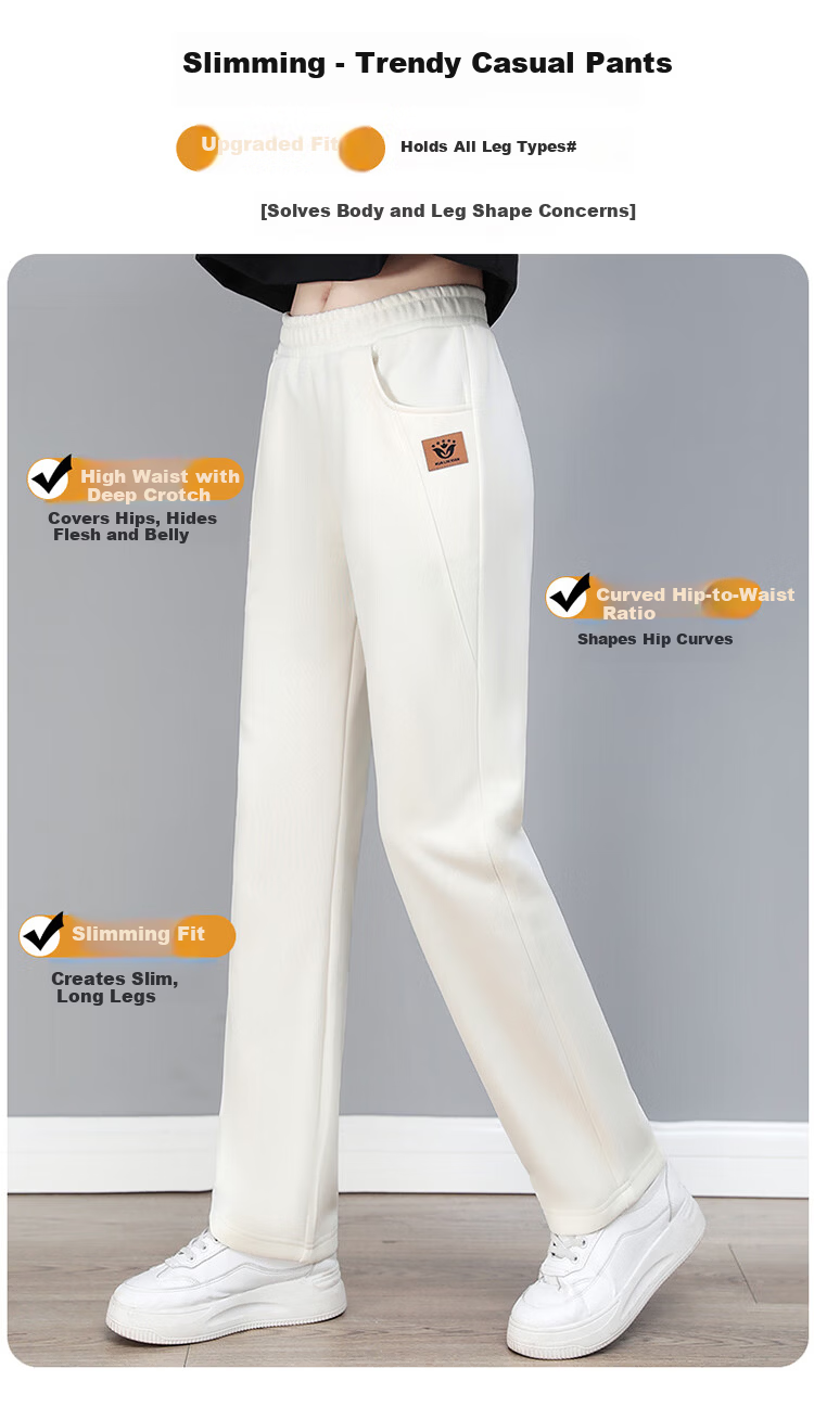 TUCANO Women's Straight-Leg Pants Casual High-Waist Slimming Beige M 3