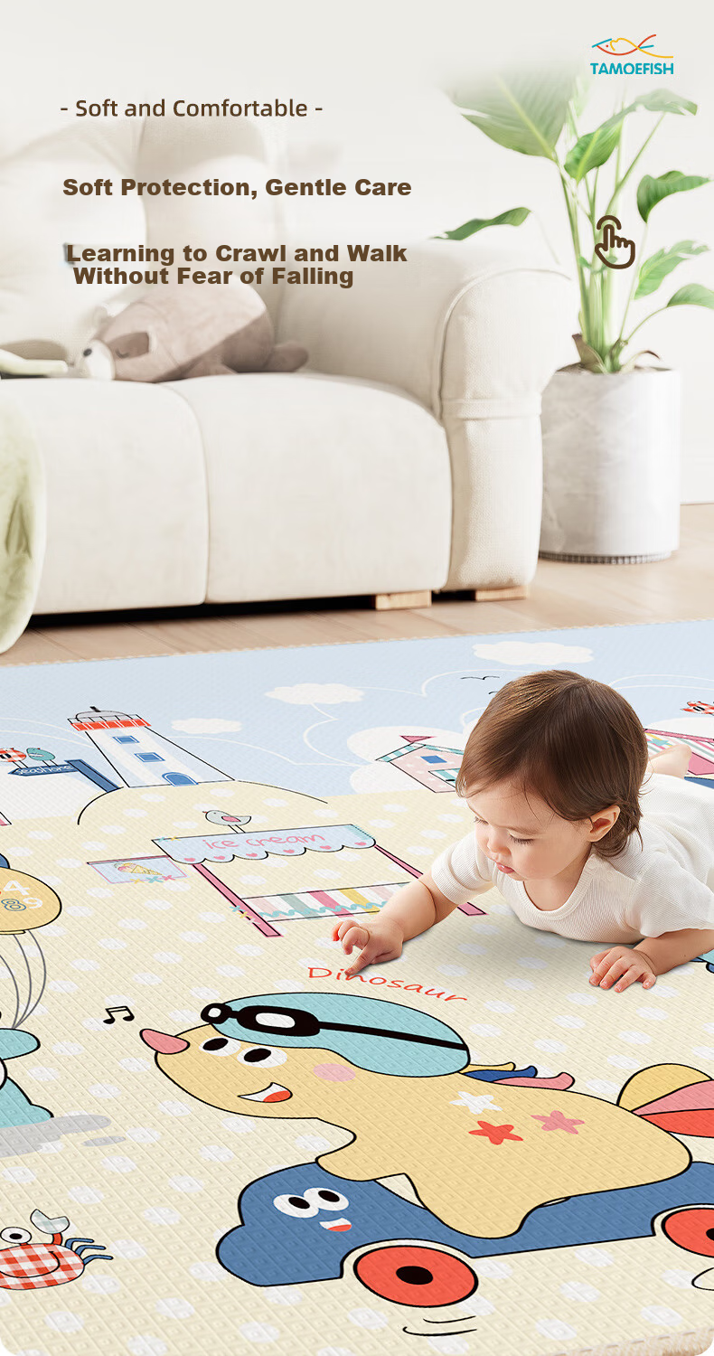 Tamengyu Double-Sided Thickened Baby Crawling Mat Non-Slip Children's Play Mat 2cm Thick Holiday Gift 4