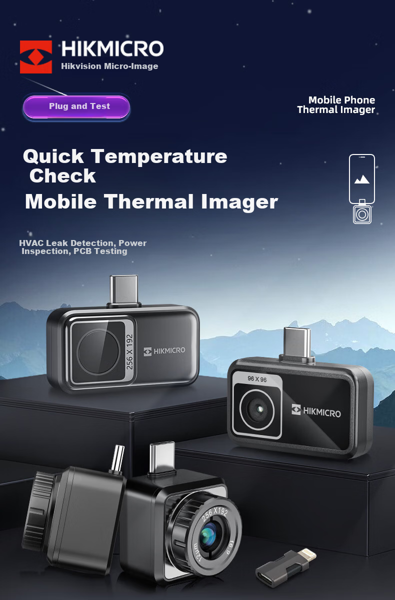 HIKMICRO Thermal Imager Mobile Infrared Thermal Camera HD Night Vision Temperature Measurement Inspection Leak Detection P20 V2 1